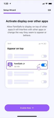 Activer l'affichage par rapport aux autres applications Activer l'affichage par rapport aux autres applications