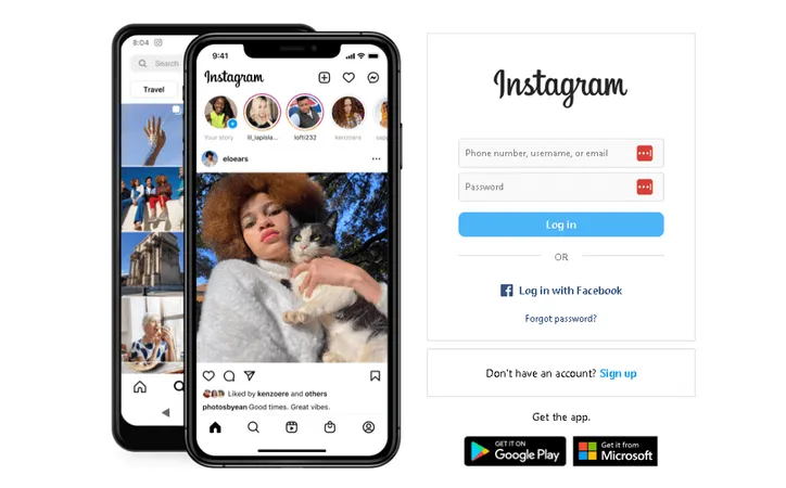 Instagram-Anmeldeseite