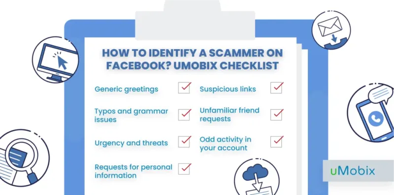 Come identificare un truffatore su Facebook? lista di controllo da uMobix Come identificare un truffatore su Facebook? lista di controllo da uMobix