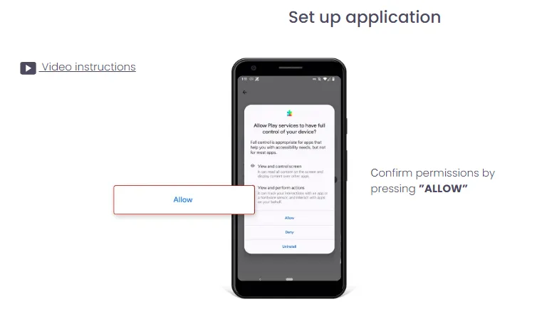 Permissões de confirmação do uMobix Permissões de confirmação do uMobix