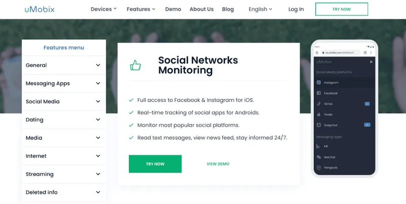 Rastreamento de mídia social pelo uMobix - o melhor aplicativo de rastreamento familiar Rastreamento de mídia social pelo uMobix - o melhor aplicativo de rastreamento familiar