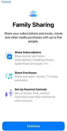 Gemeinsame Nutzung der Familie auf dem IPhone Gemeinsame Nutzung der Familie auf dem IPhone