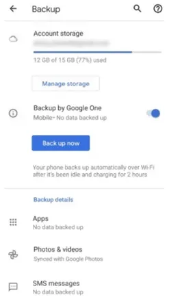 ¿Dónde encontrar la función de copia de seguridad de Google?