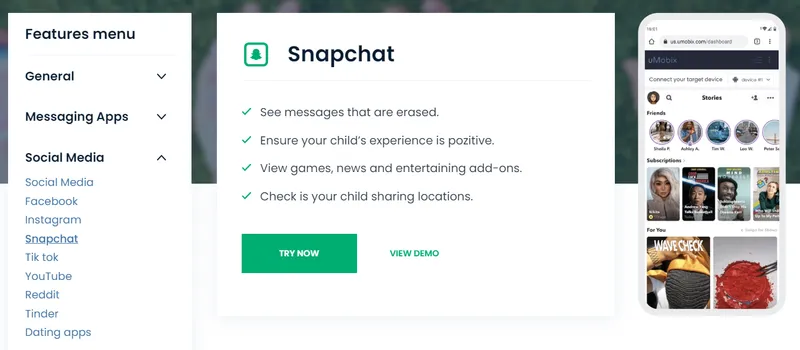 Snapchat-Nachrichten mit umobix lesen Snapchat-Nachrichten mit umobix lesen