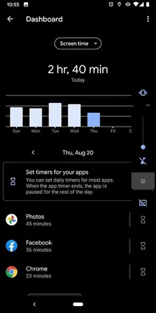 Go to “Dashboard” to set Screen Time on Android Go to “Dashboard” to set Screen Time on Android
