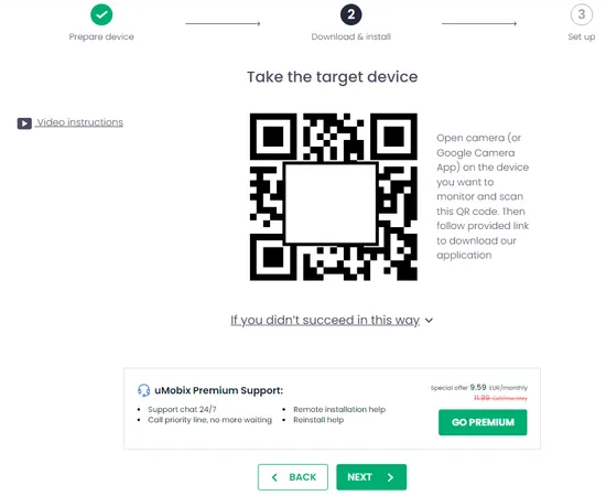 Código QR do uMobix Código QR do uMobix