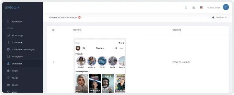 uMobix Snapchat función de la página - una ayuda definitiva para los padres para detectar estafas en Snapchat. uMobix Snapchat función de la página - una ayuda definitiva para los padres para detectar estafas en Snapchat.