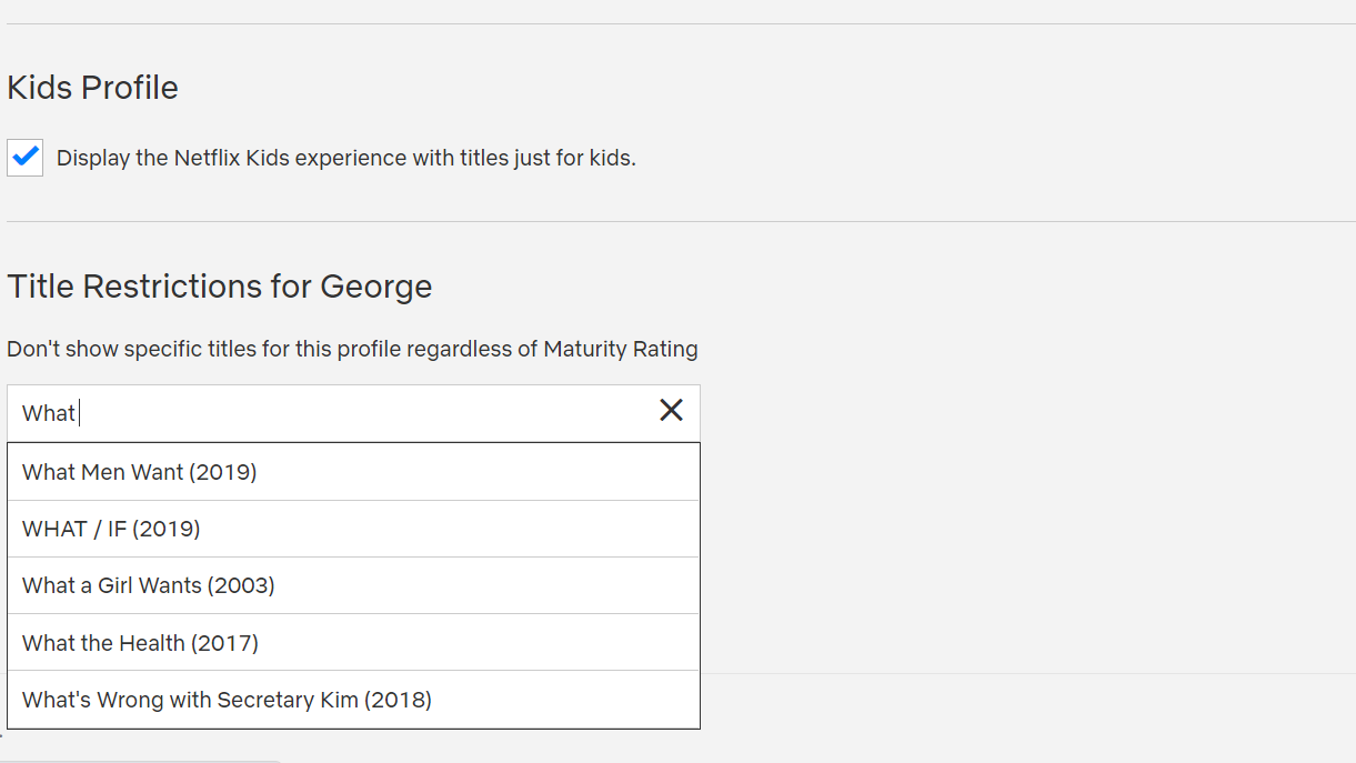 how to resrtict titles on Netflix