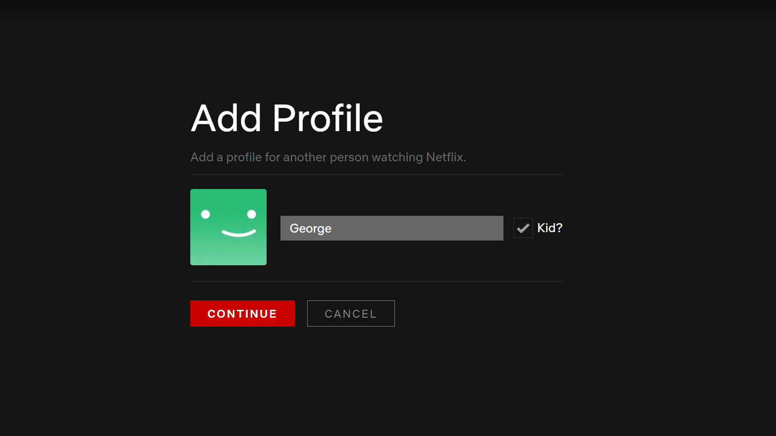 crear un perfil infantil en Netflix