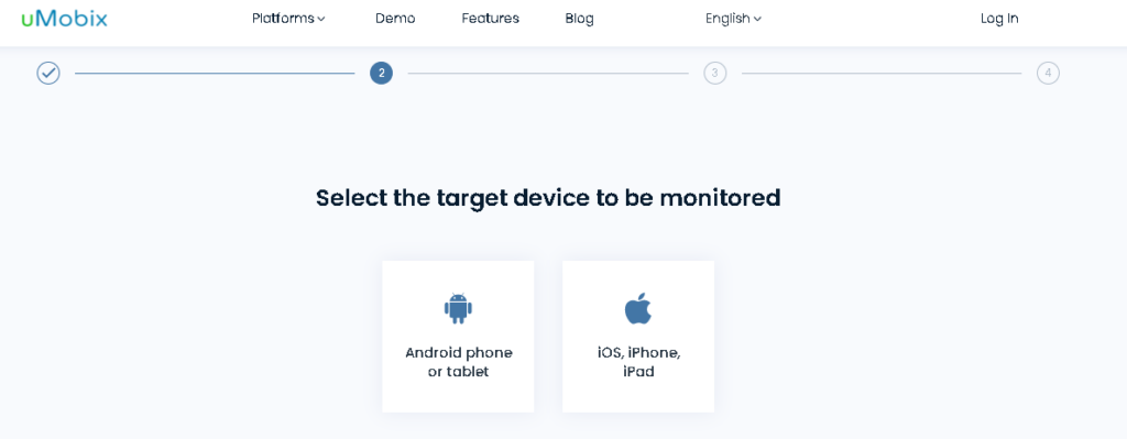 Fase 1: visitare il sito web di uMobix e registrare un account (o accedere).