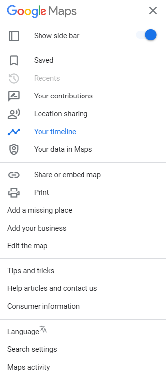 Enable Location History in Google Maps