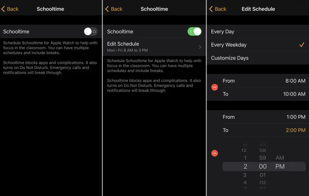 Apple Watch Schooltime