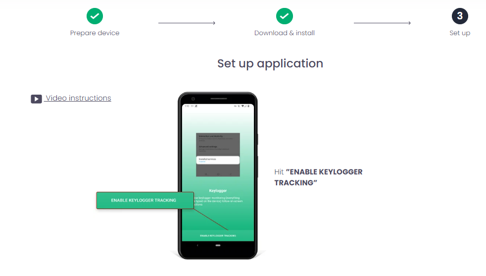 Enable keylogger tracking