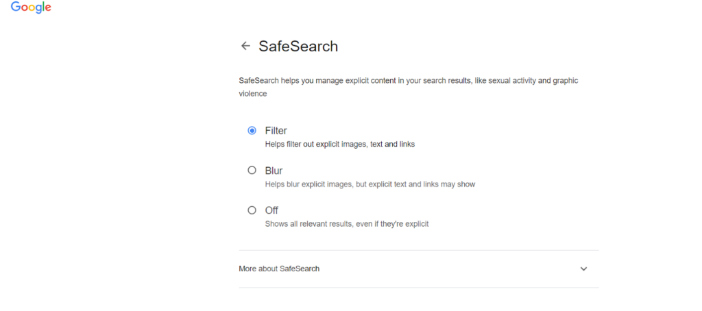 Google Safesearch