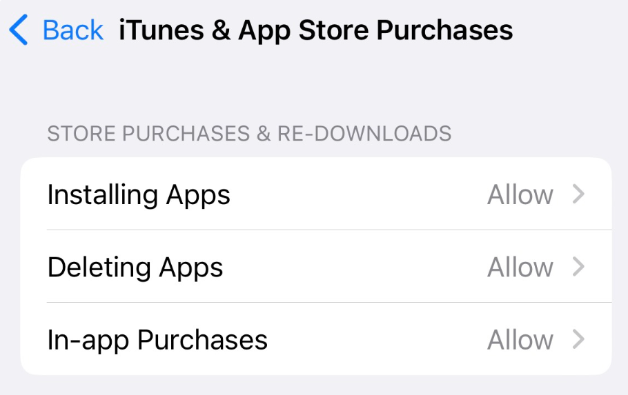 Limitare i download delle app