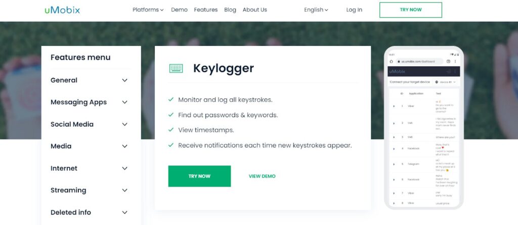 keylogger do uMobix