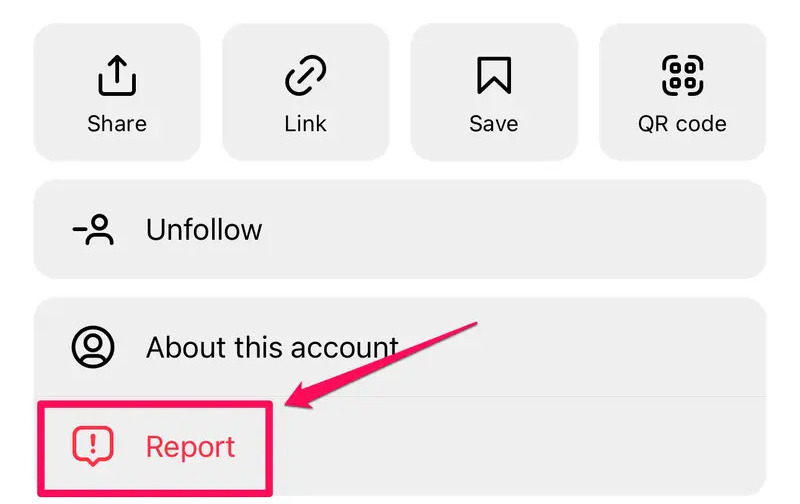 Report a fake instagram account