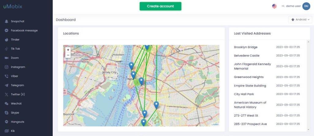 Traccia la posizione con uMobix