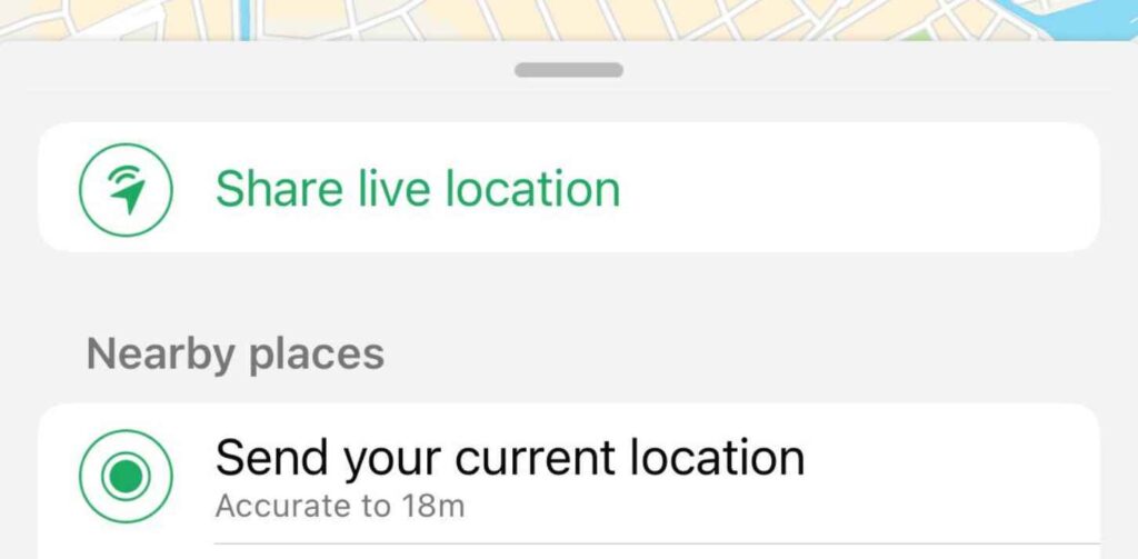 Sending your current location via WhatsApp