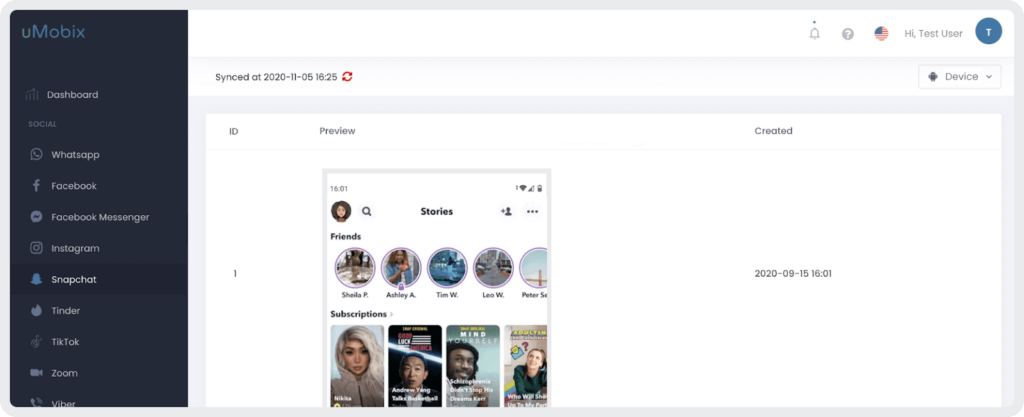 Snapchat spy tool by uMobix