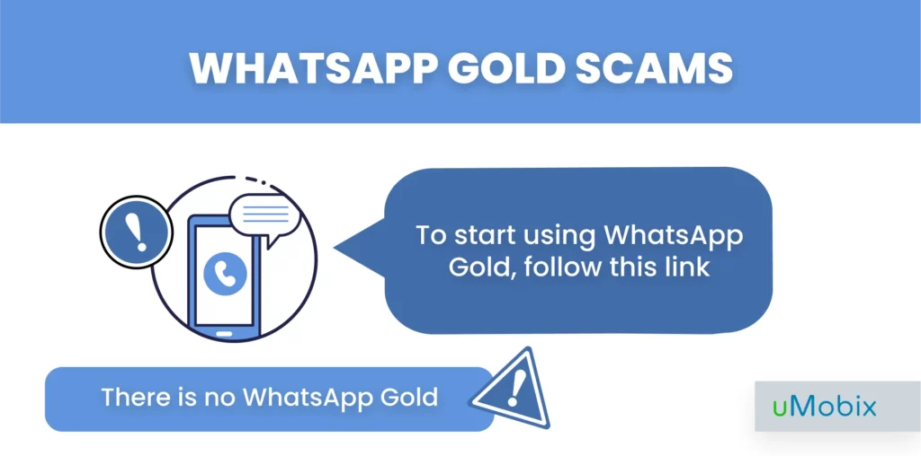 WhatsApp gold scams - examples from uMobix