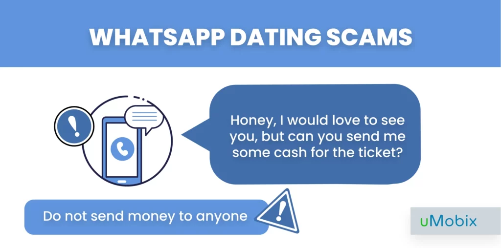 WhatsApp dating scams example from uMobix