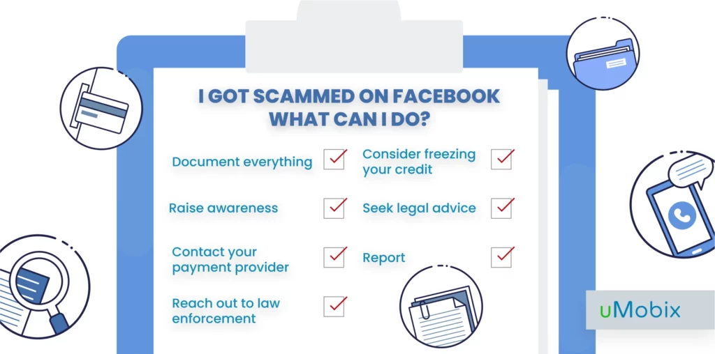 I got scammed on facebook what can i do? checklist from uMobix