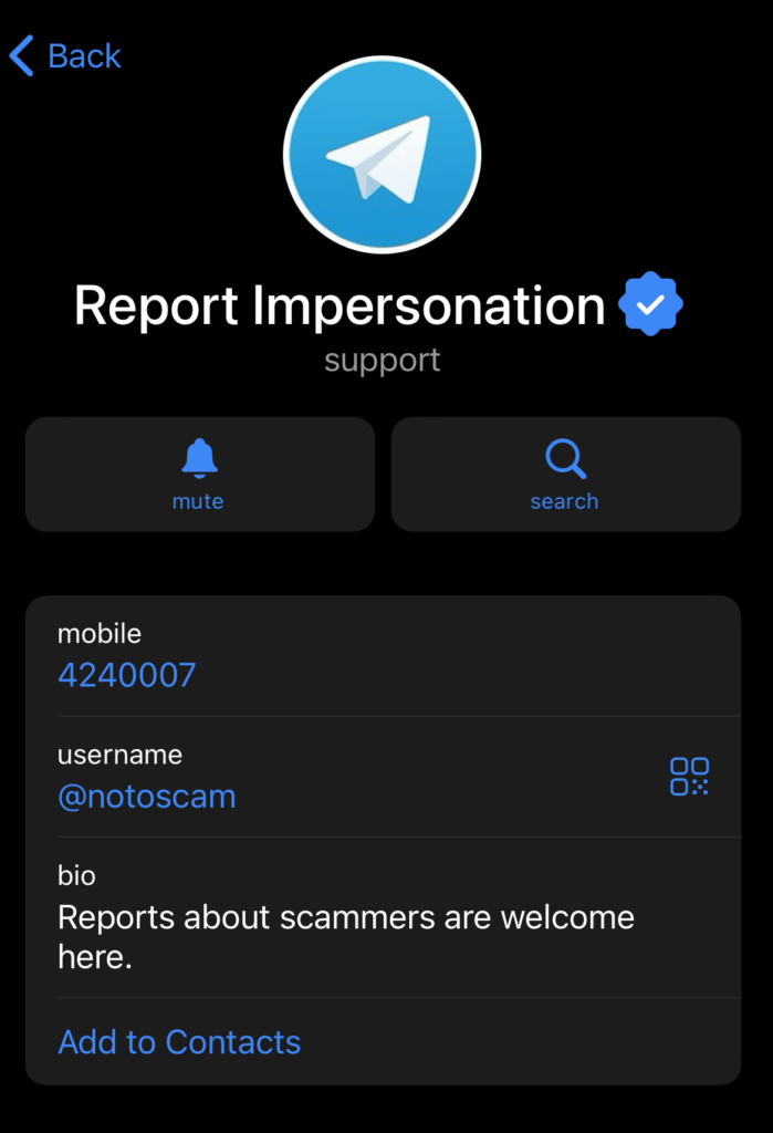 Hot to report Telegram scams