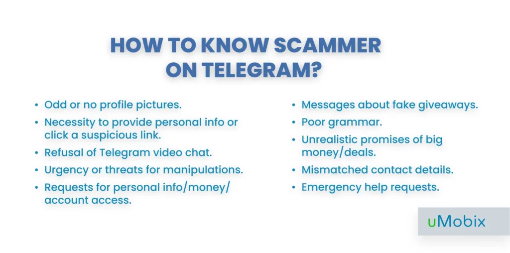 How to know scammer on Telegram? - checklist from uMobix