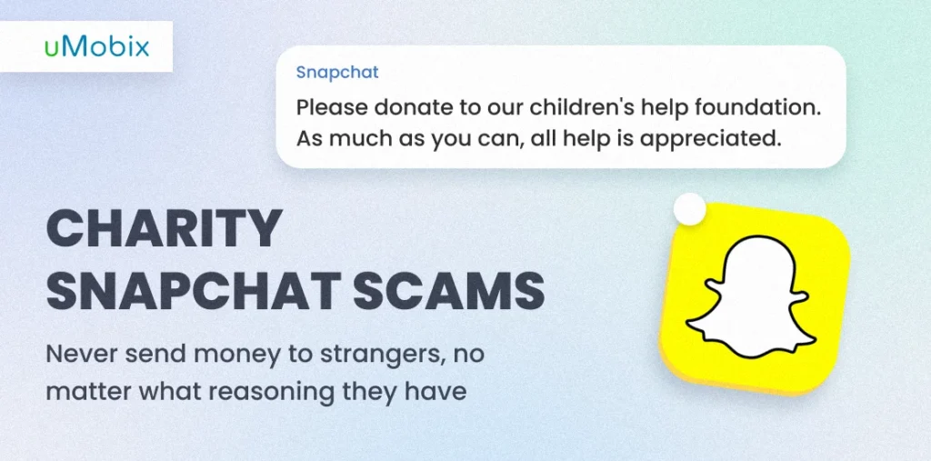 Charity Snapchat Scams Example