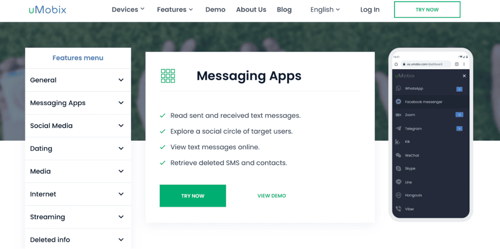 Messenger tracking by uMobix - la mejor aplicación de seguimiento familiar