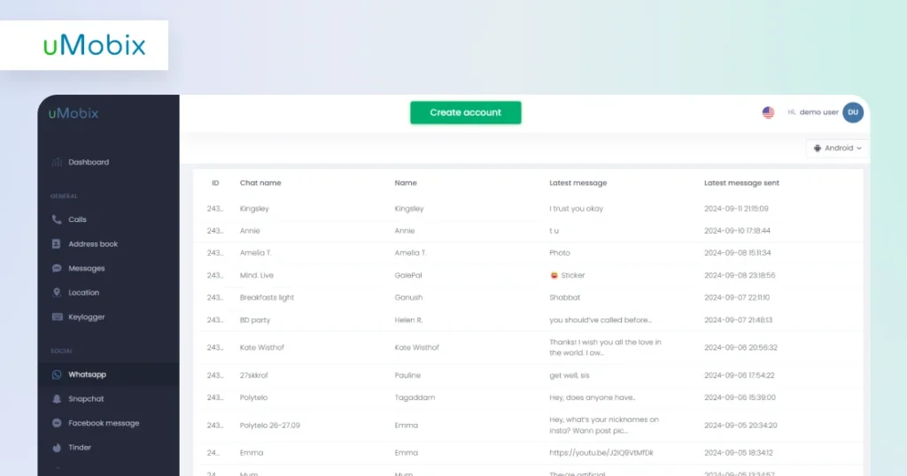 uMobix est la meilleure application de surveillance de WhatsApp