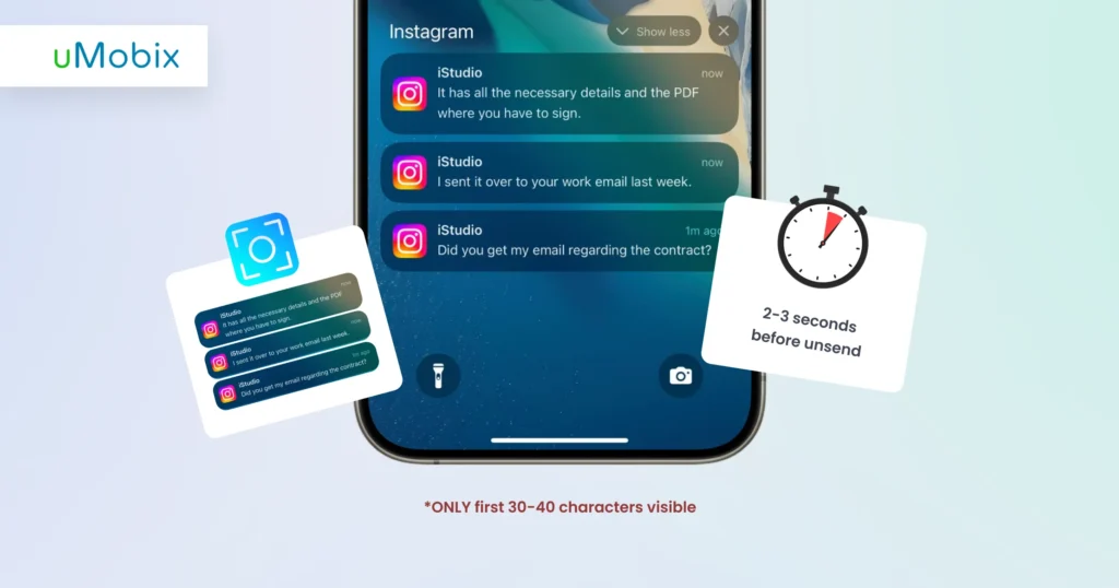 O que acontece quando alguém cancela o envio de uma mensagem no Instagram?